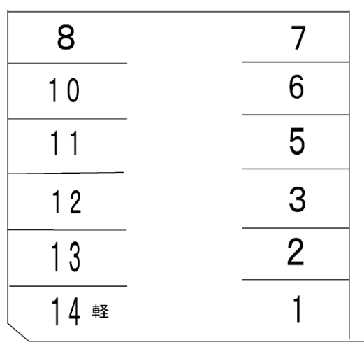 水谷下山７７－１Ｐの駐車配置図