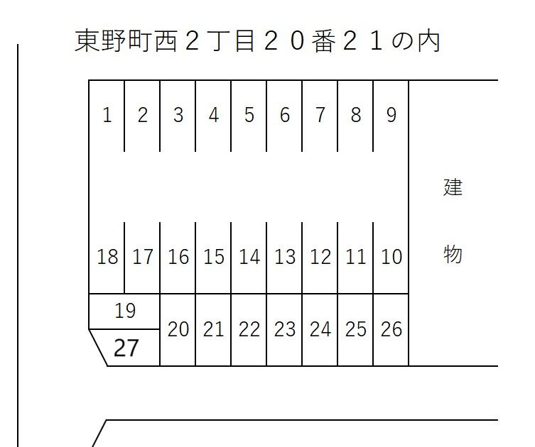 東野町西２丁目２０番２１の内の駐車配置図