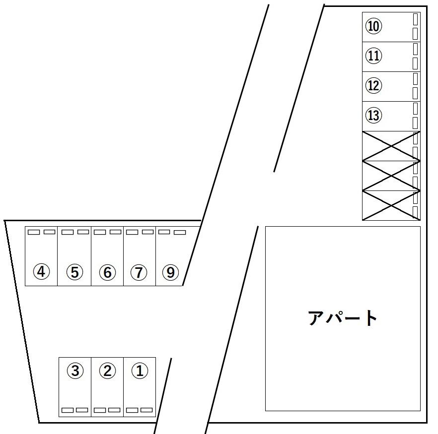谷矢部第2駐車場の駐車配置図
