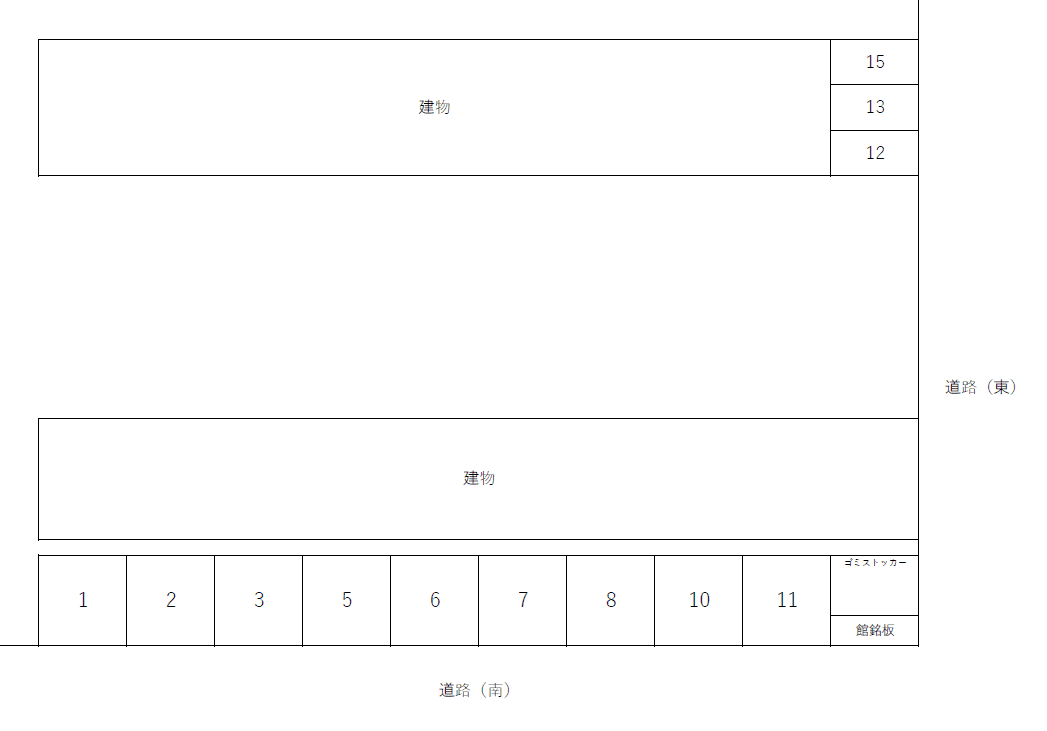 ＣＯＳＭＯ ＴＥＲＲＡＣＥ月極駐車場の駐車配置図