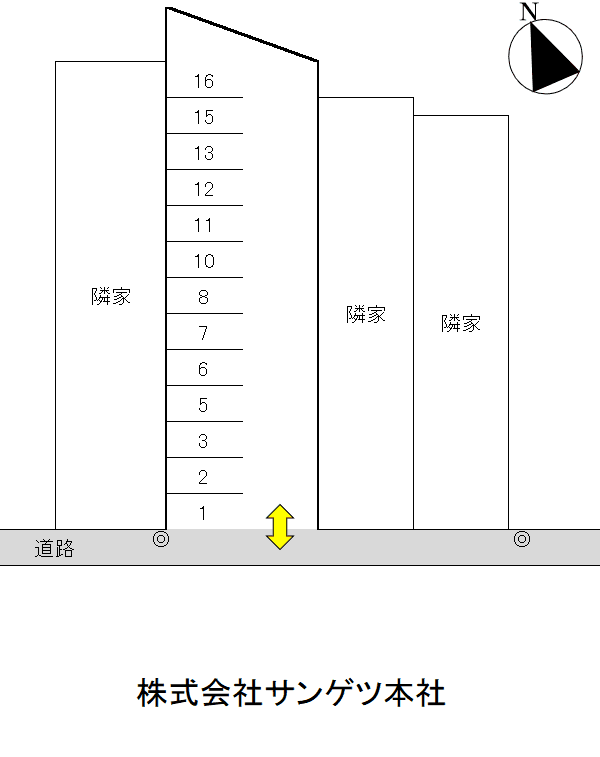 佐藤パーク幅下駐車場の駐車配置図