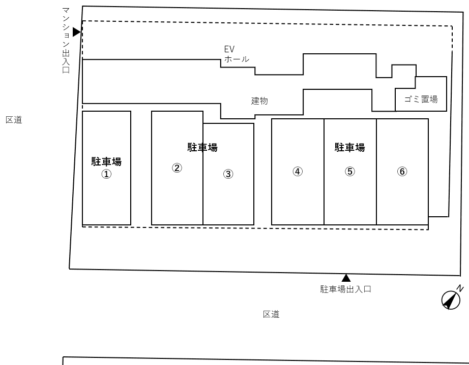 ビバリーホームズ越中島の駐車配置図