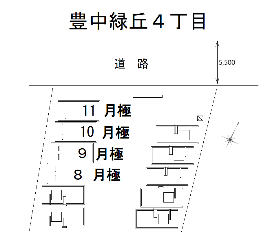 豊中緑丘４丁目の駐車配置図