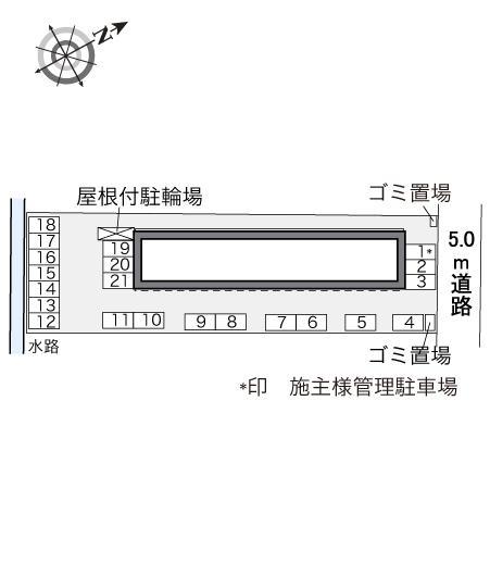 Ｆｌａｔｓ　Ｅａｓｔ(33960)の駐車配置図