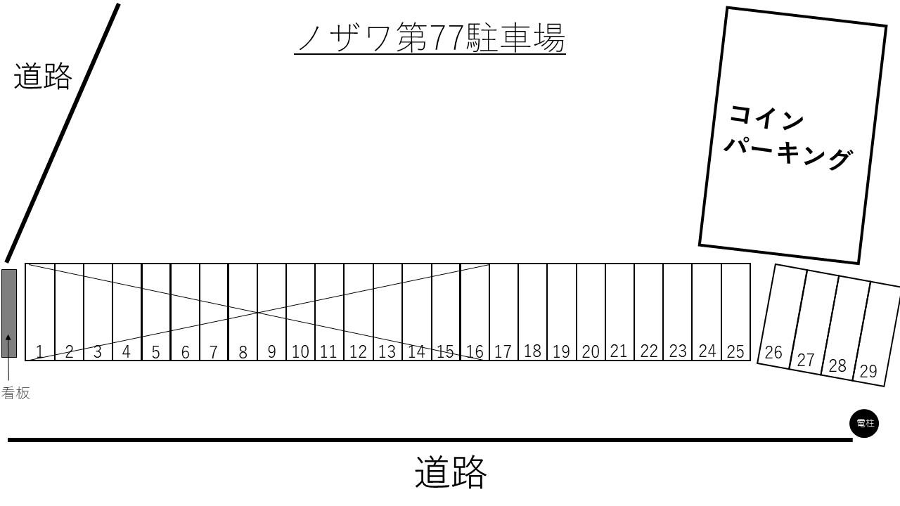 ノザワ第７７駐車場の駐車配置図