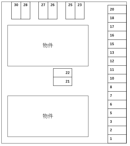 プリムヴェールＡの駐車配置図