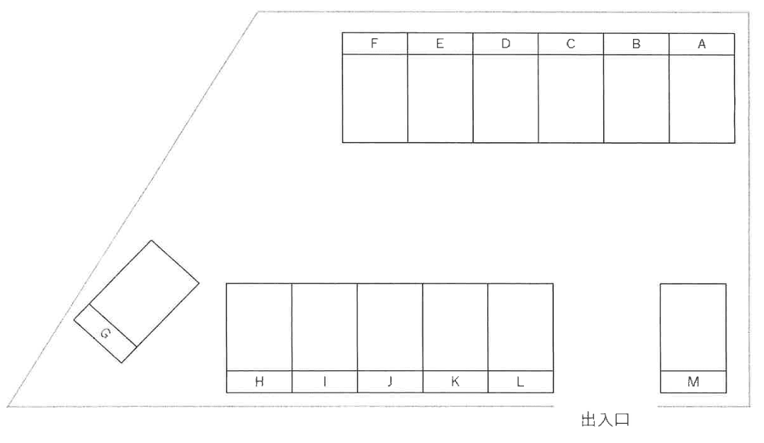 岬町　中尾駐車場の駐車配置図