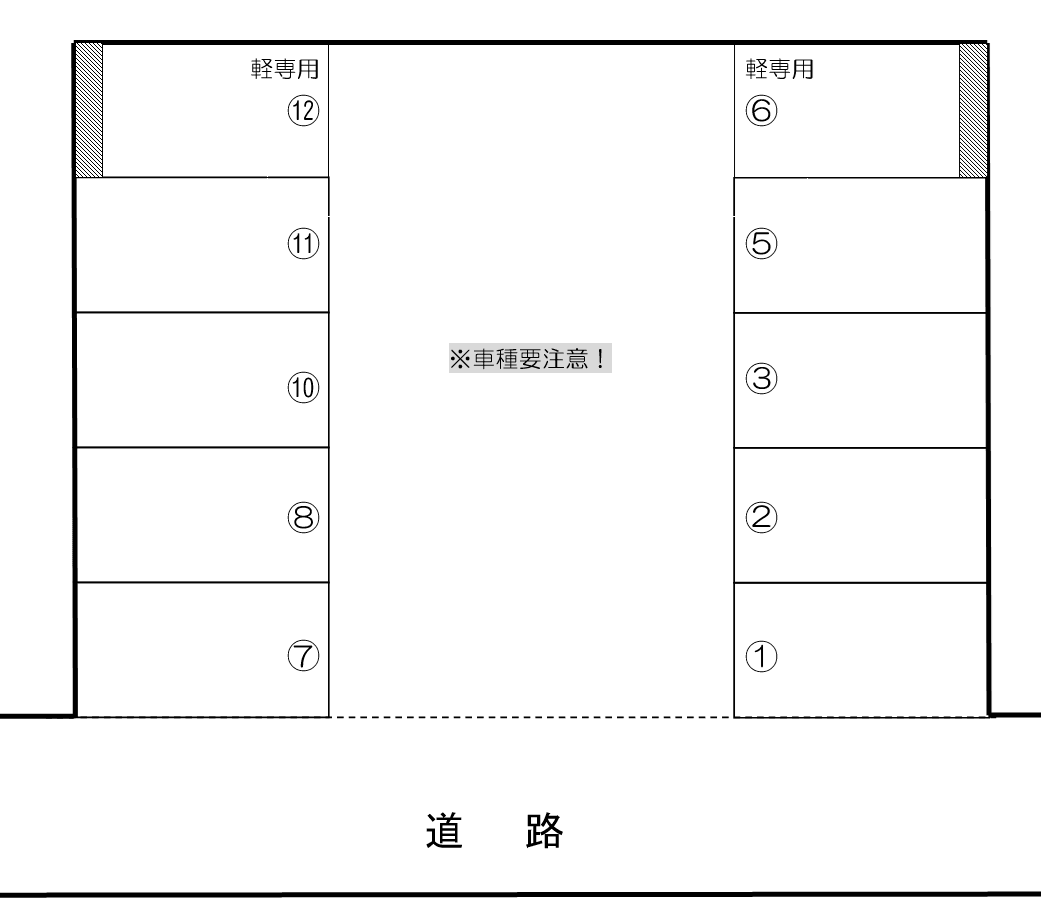 石水駐車場の駐車配置図
