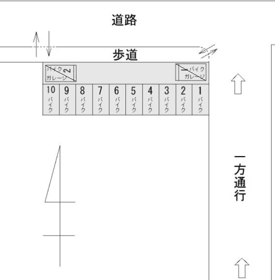 FK笹塚町バイク駐車場の駐車配置図