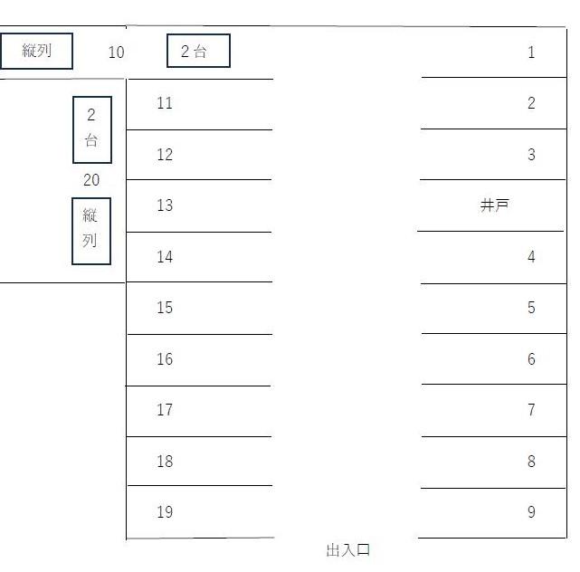小川パーキングの駐車配置図