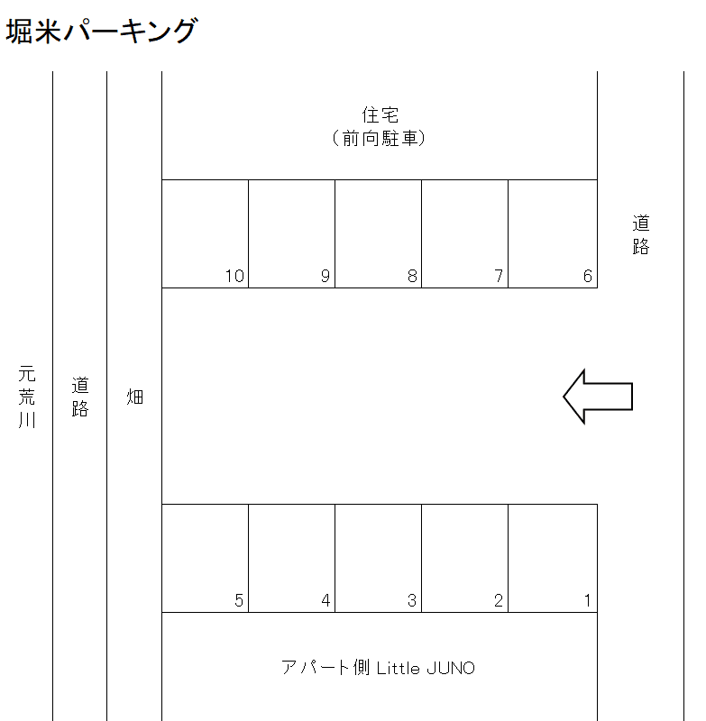 堀米駐車場の駐車配置図