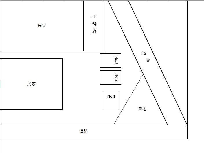 楢原駐車場の駐車配置図
