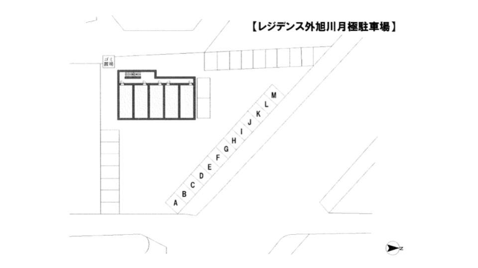 レジデンス外旭川月極駐車場の駐車配置図