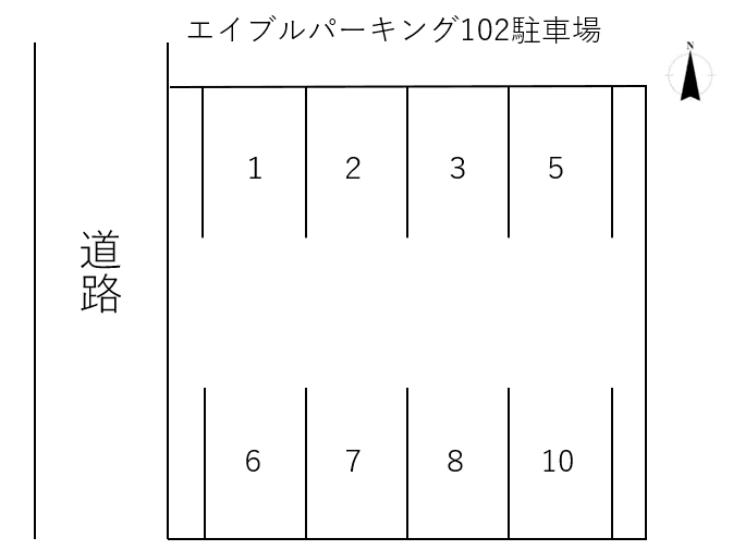 エイブルパーキングNO102駐車場の駐車配置図