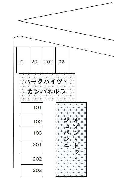  パークハイツ・カンパネルラ/メゾン・ドゥ・ジョバンニの駐車配置図