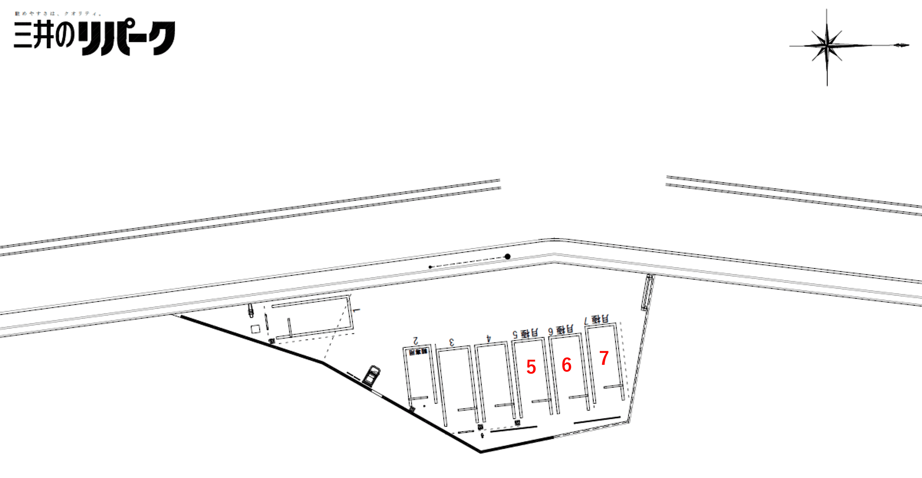 嵯峨大覚寺門前堂ノ前町の駐車配置図