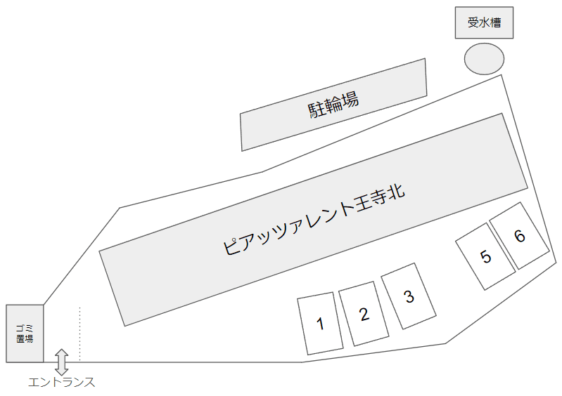 ピアッツァレント王寺北の駐車配置図