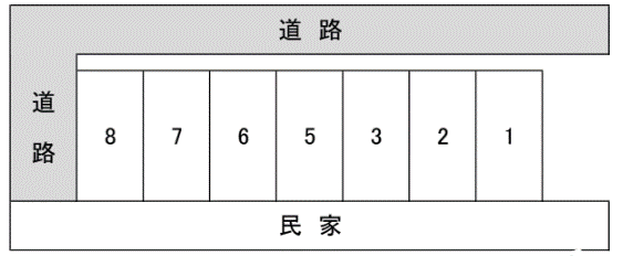 万場山一丁目ハヤカワパーキングの駐車配置図
