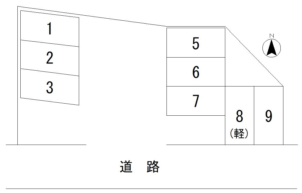 杉山中原駐車場の駐車配置図