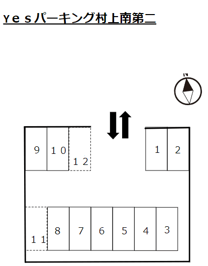 Yｅｓパーキング村上南第二の駐車配置図