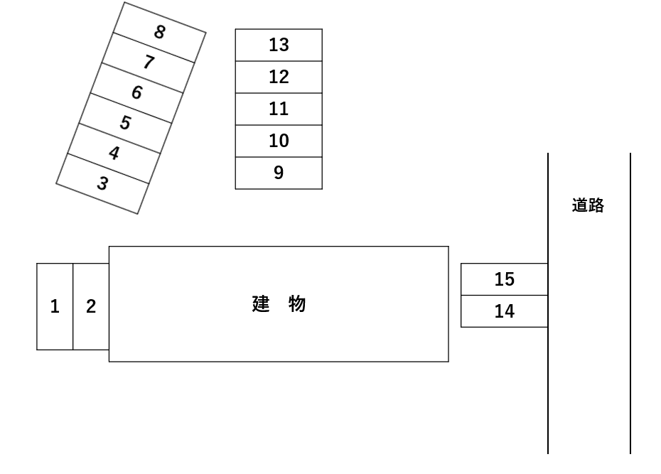 アレイタチヒ３号棟の駐車配置図