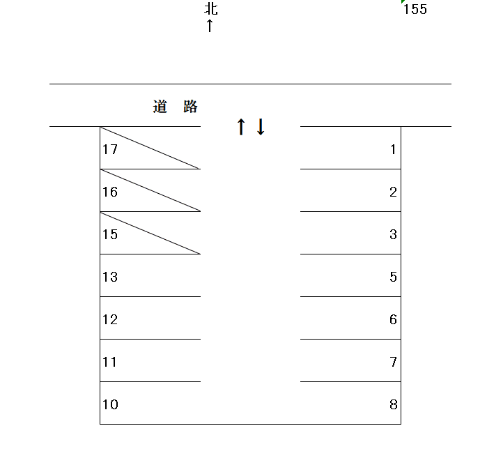 岩倉－155の駐車配置図