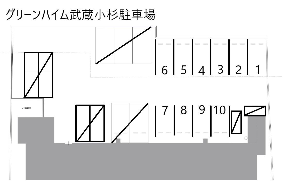 グリーンハイム武蔵小杉駐車場の駐車配置図