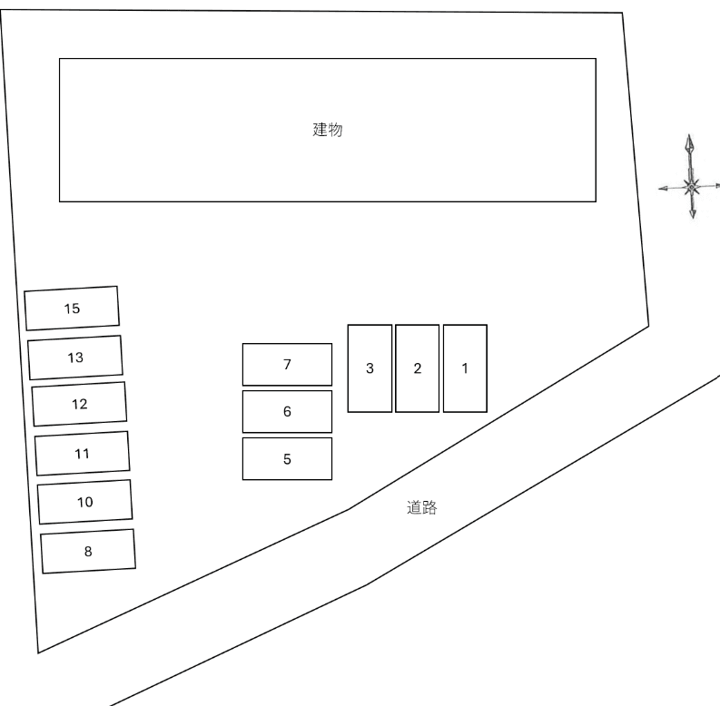Ｇｒｅｅｎ　Ｈｅｉｇｈｔｓ　Ｓ別駐車場の駐車配置図