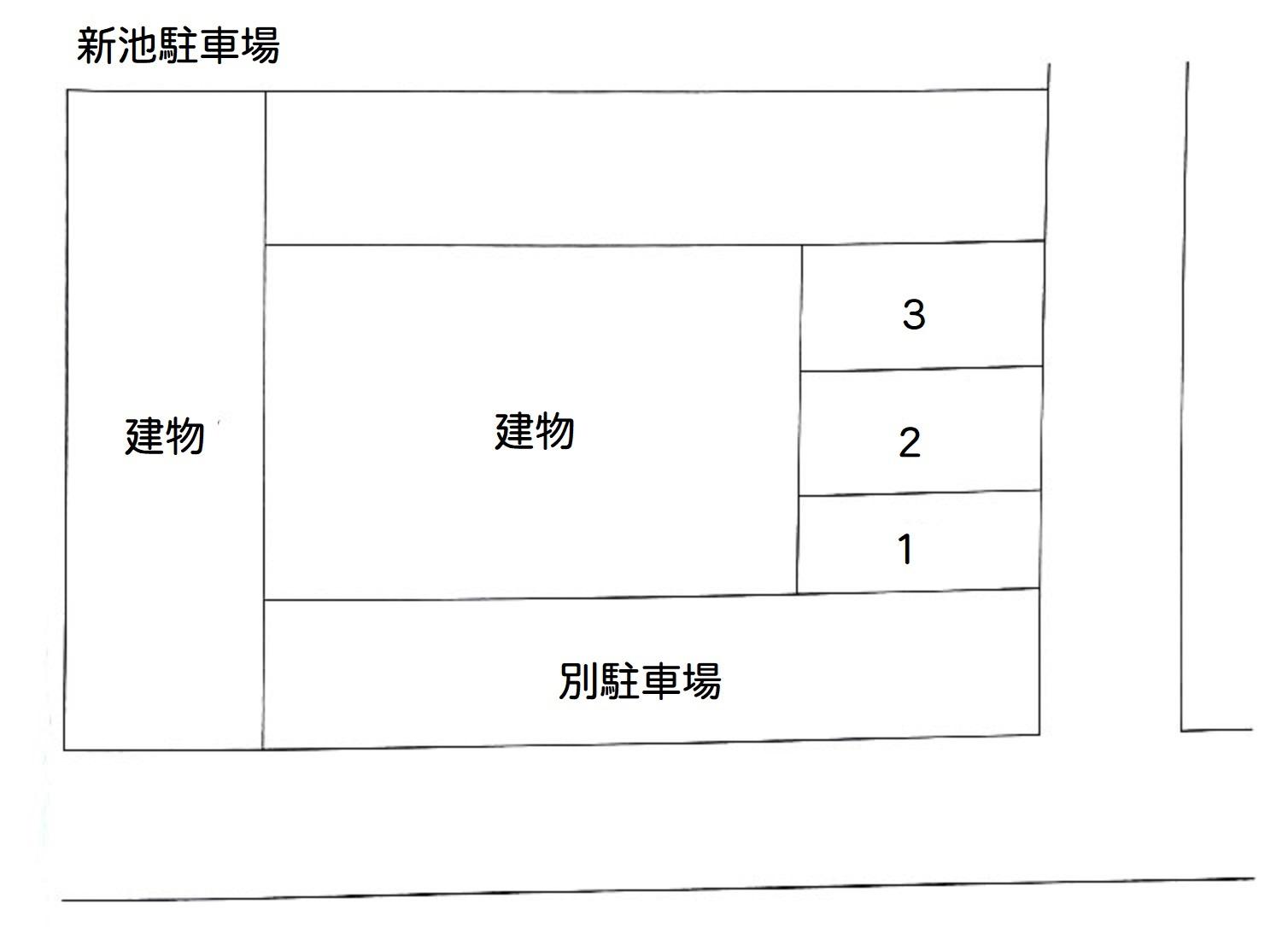 新池2-A駐車場の駐車配置図