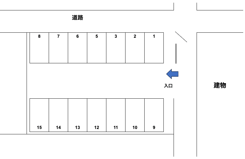 豊田駐車場の駐車配置図