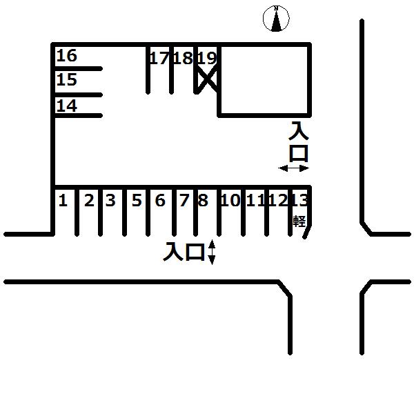 042外新町駐車場の駐車配置図