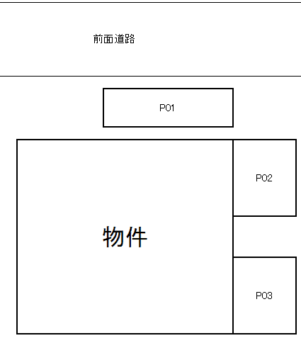 CBｳﾞｨﾚｯﾀ津福駅前の駐車配置図