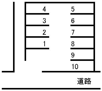 県庁西駐車場の駐車配置図