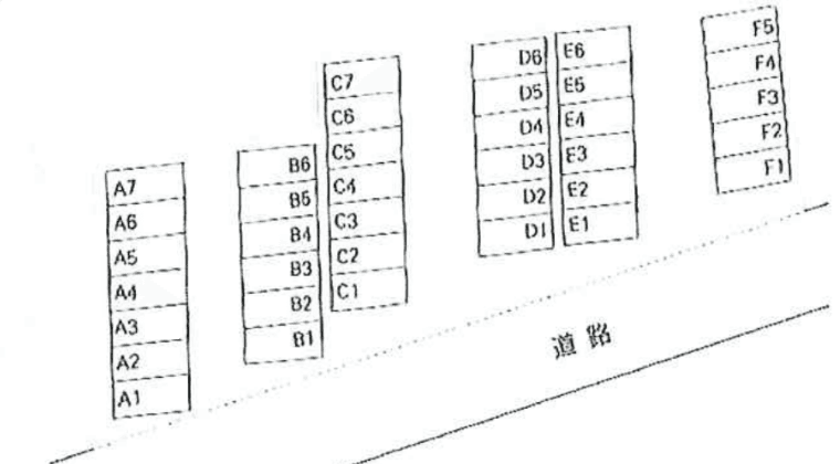 小橋第1駐車場の駐車配置図