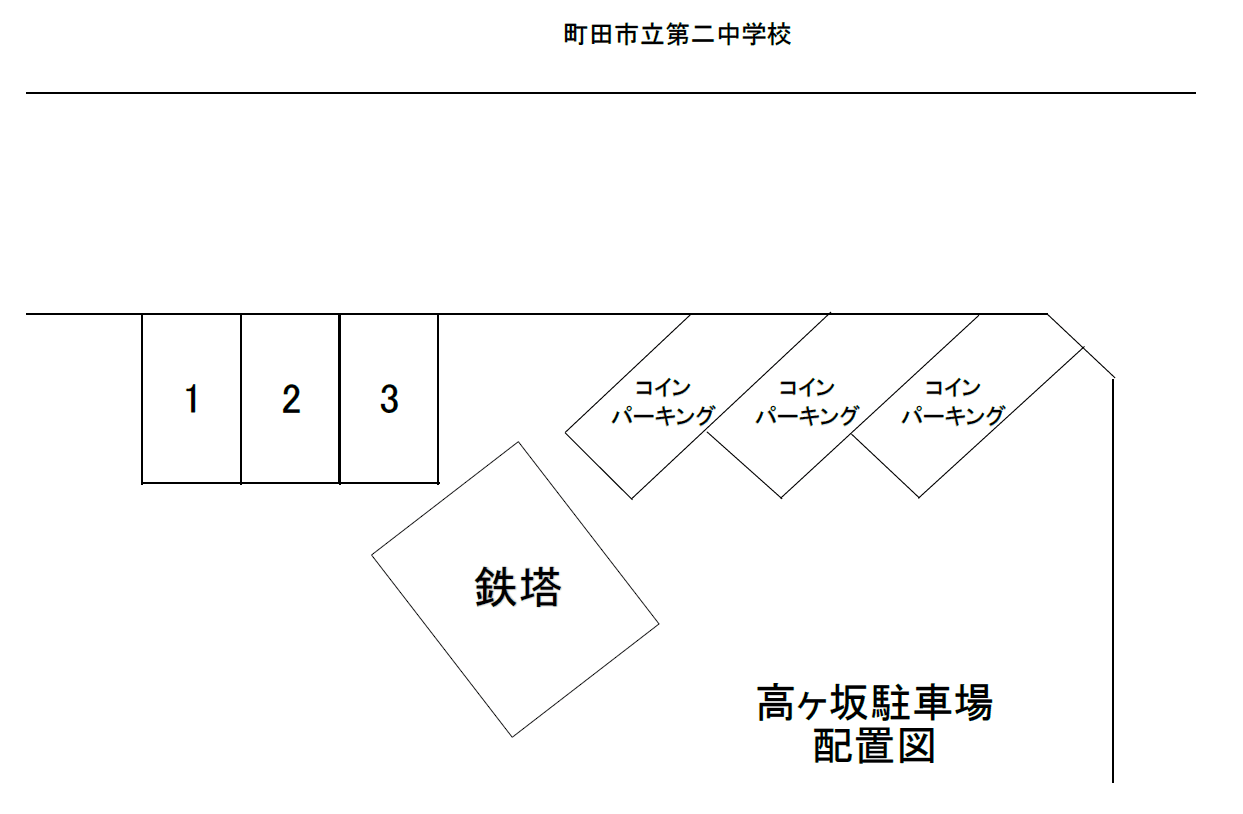 高ヶ坂駐車場の駐車配置図