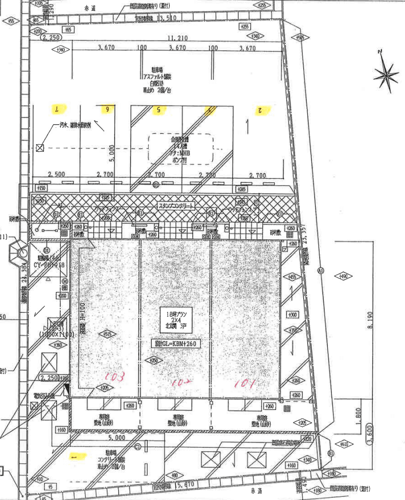 サニーコートＭの駐車配置図