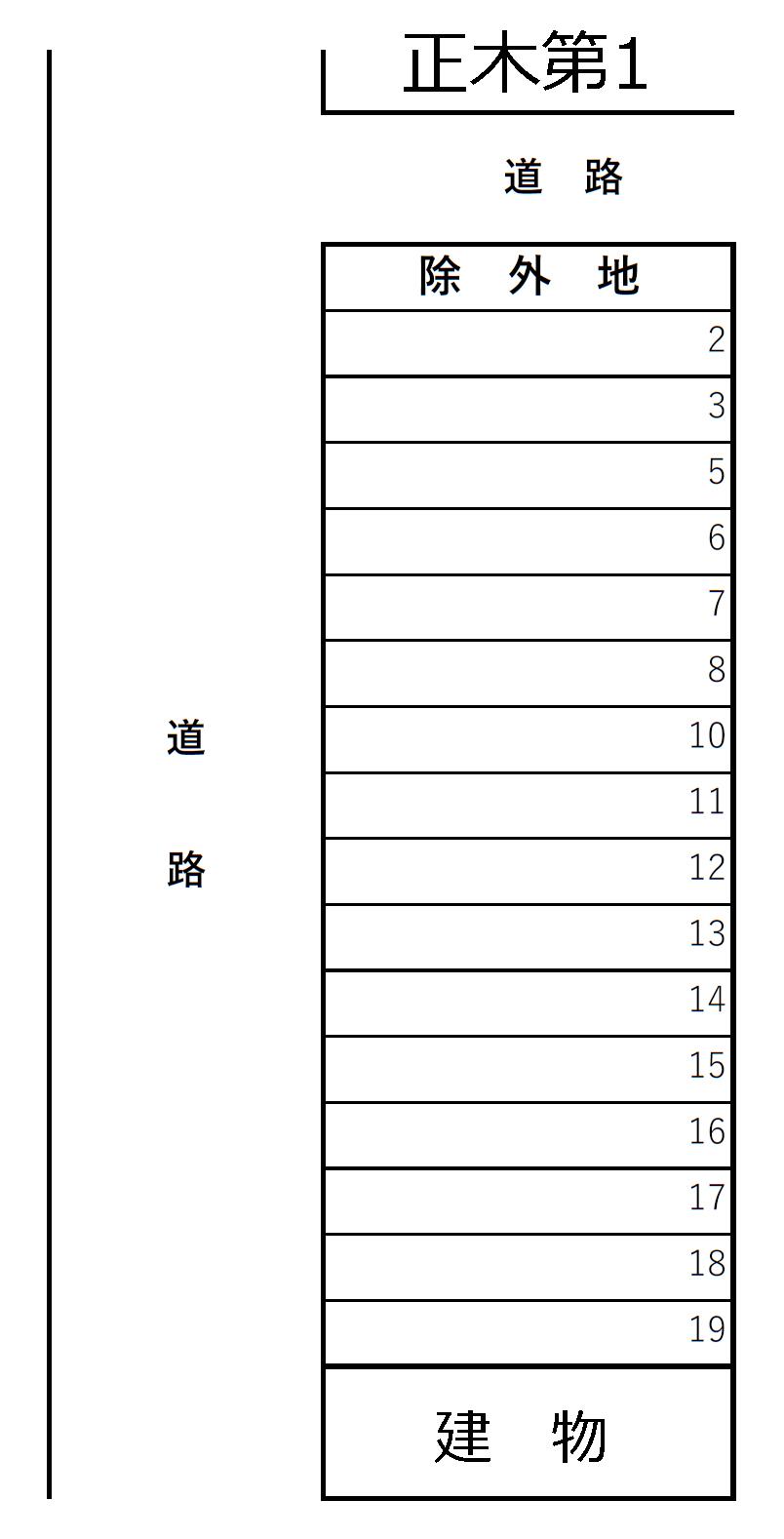 正木第1の駐車配置図