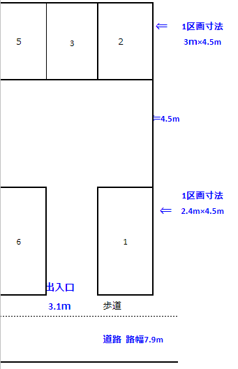 伏見町駐車場の駐車配置図