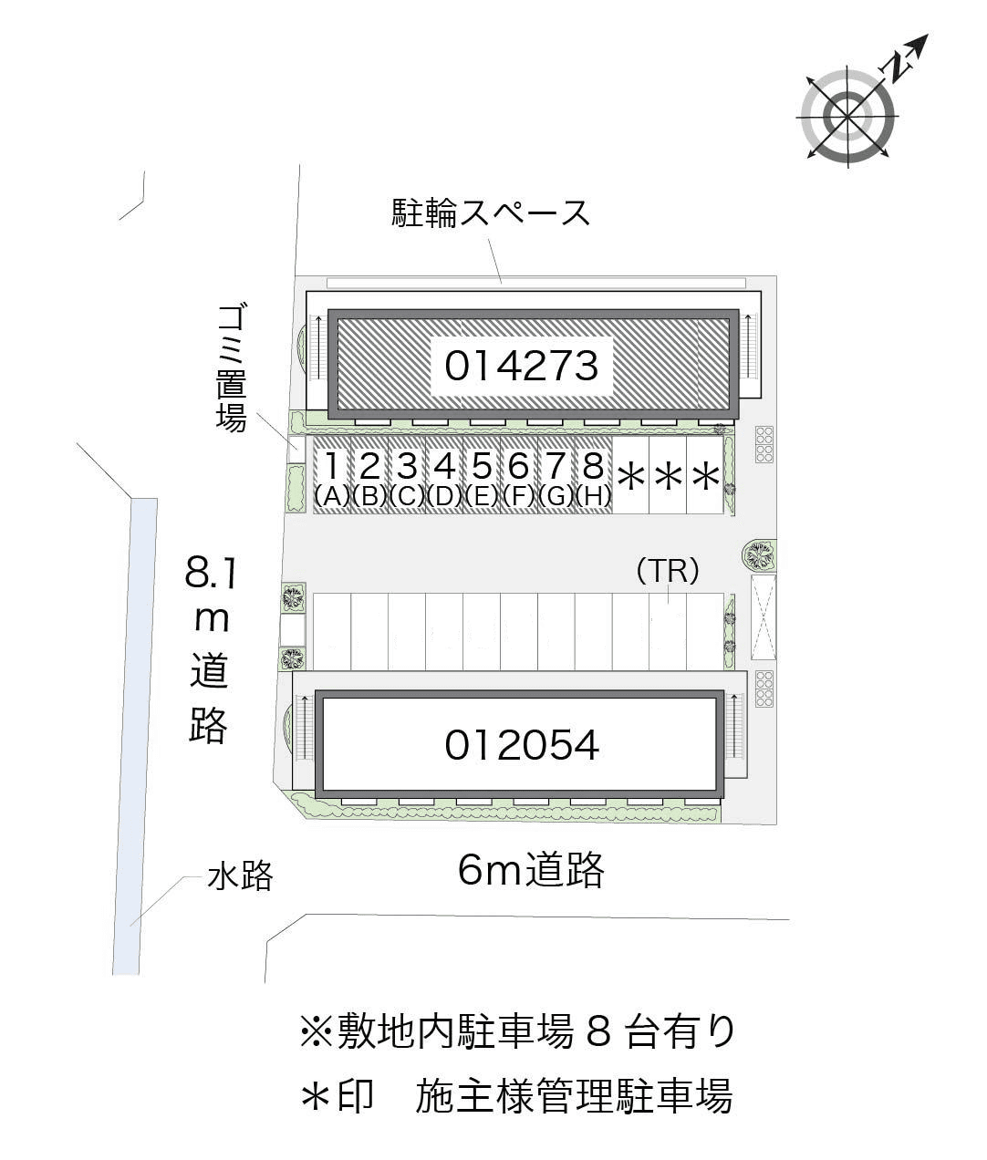 セントラルＫＥＮＪＩ(14273)の駐車配置図