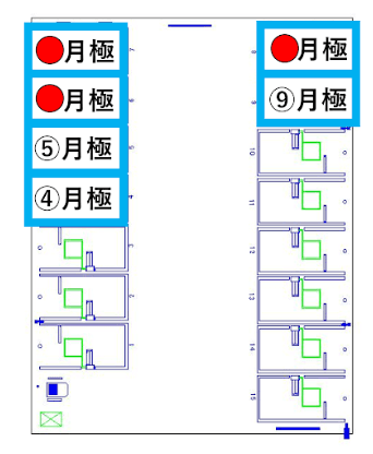 川西通第１の駐車配置図