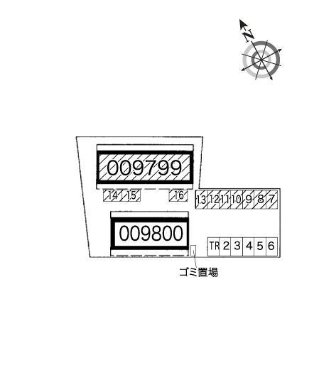 ウイングＡ(9799)の駐車配置図