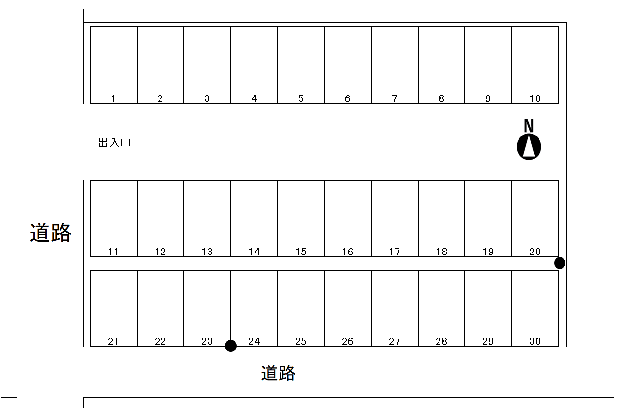 テルミック駐車場の駐車配置図