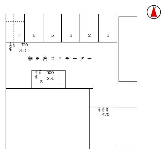 細田第27モータープールの駐車配置図