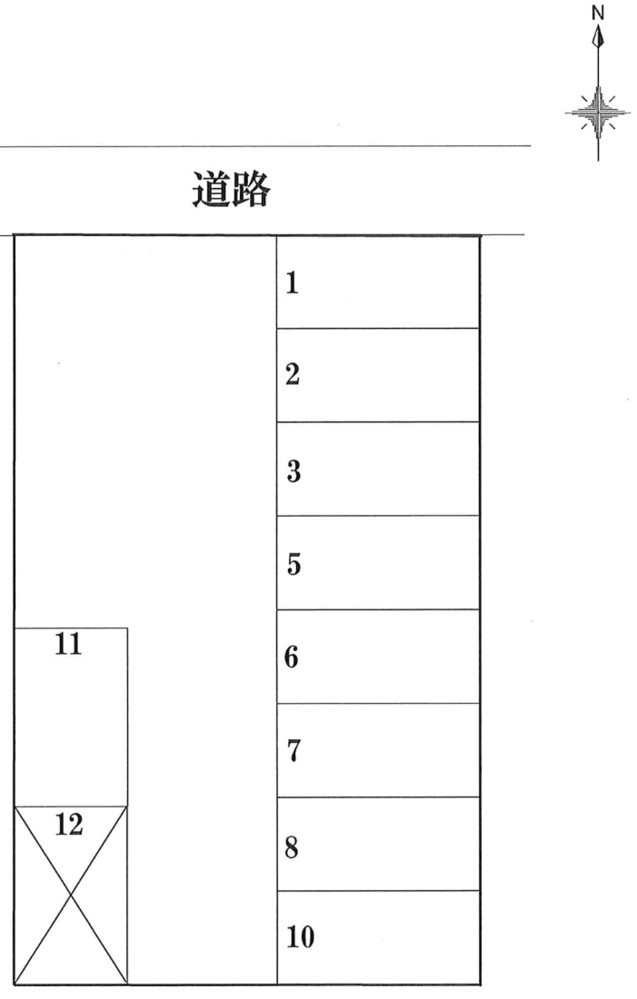 元町　江村駐車場の駐車配置図