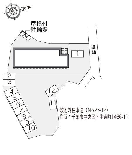 リビングメイト学園前(33518)の駐車配置図