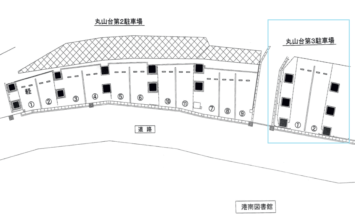 【TD】丸山台第3駐車場の駐車配置図