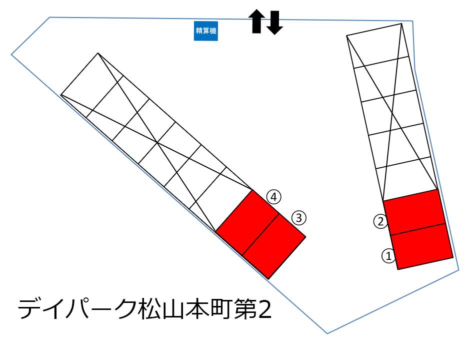 デイパーク松山本町第2の駐車配置図