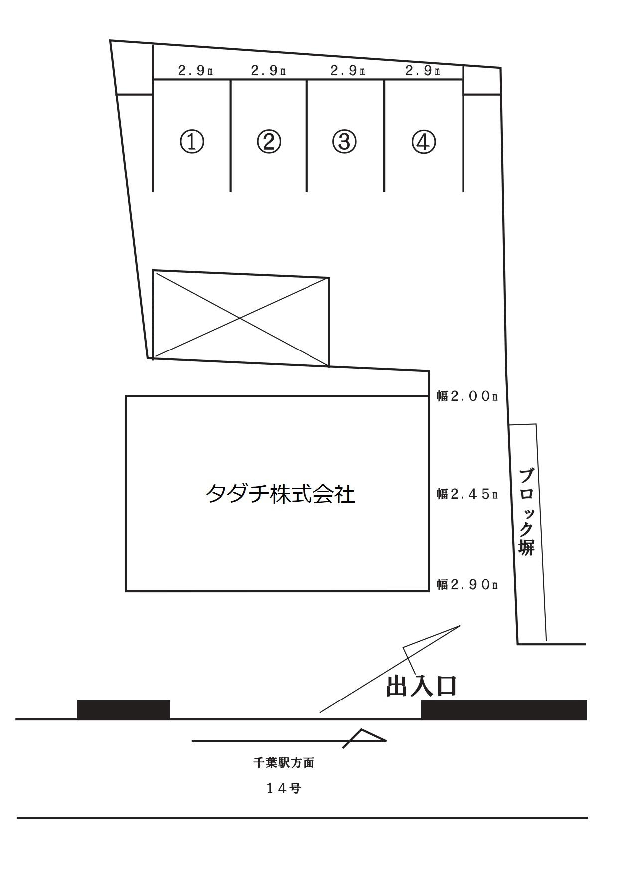 タダチ駐車場の駐車配置図