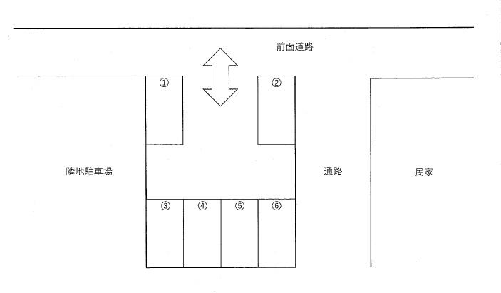 第2大野祇園駐車場の駐車配置図