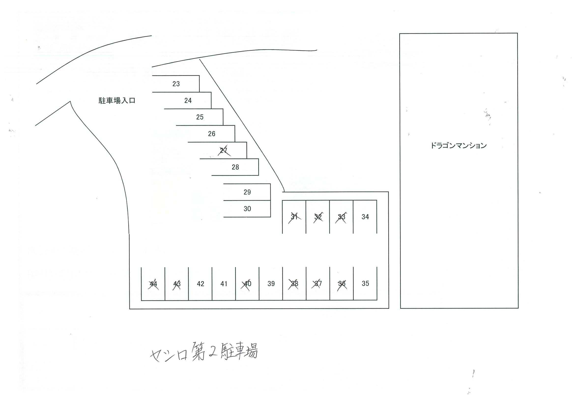 ヤシロ第２駐車場の駐車配置図